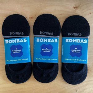 3 pack Bombas Lightweight Merino Wool No Show Socks NWT Size M
